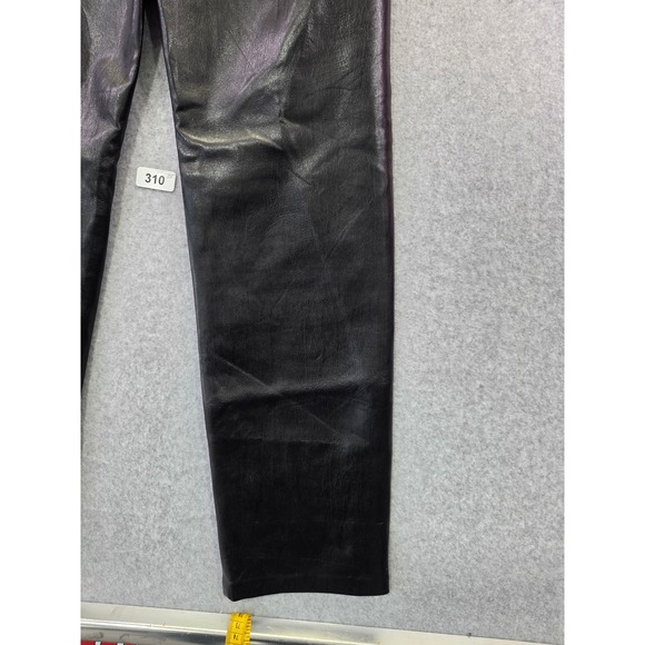 Wilfred Aritzia Black Vegan Leather Straight Leg Pants Size 2 High Rise Pants - Picture 12 of 15
